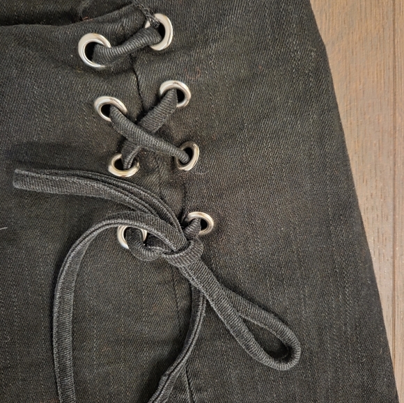 Windsor Black Lace-Up Mini Skirt - Picture 4 of 5